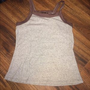 grey and mauve halter ribbed tank top