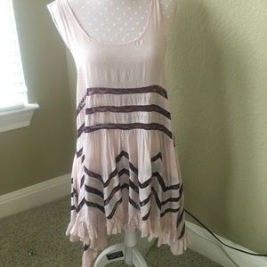Free People Pink Ballet Plum Swingy Lace Dress