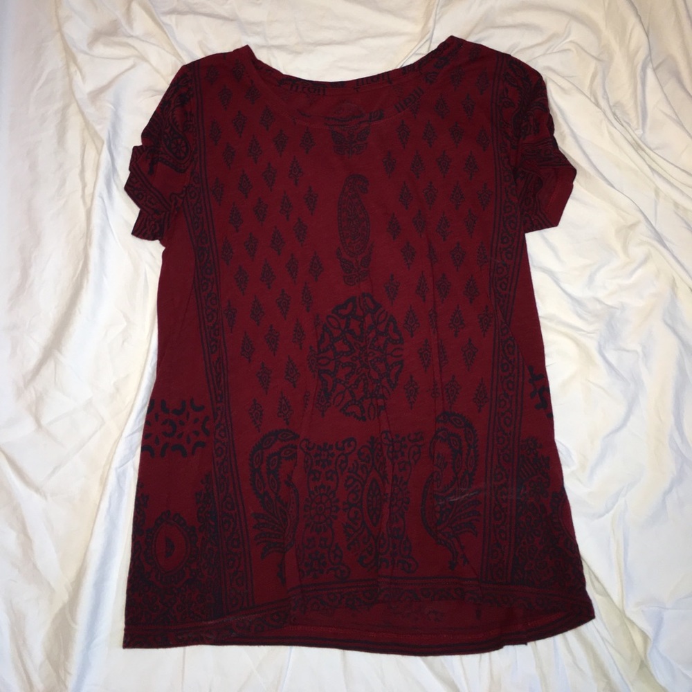 Lucky Brand red bandanna inspired tshirt