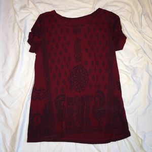 Lucky Brand red bandanna inspired tshirt