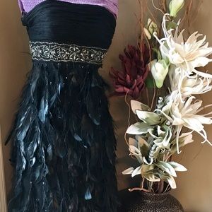 Sue Wong formal full-length Ostrich feather gown