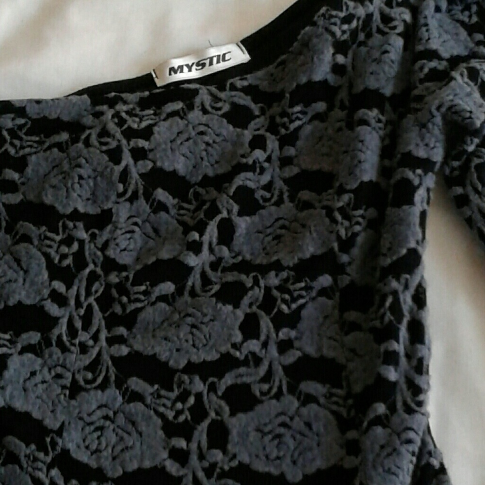 Black grey one shoulder mystic dress