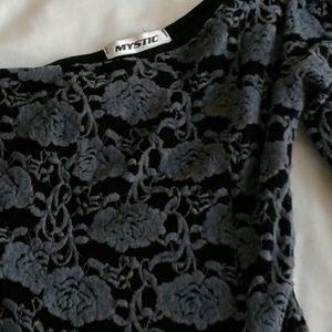 Black grey one shoulder mystic dress