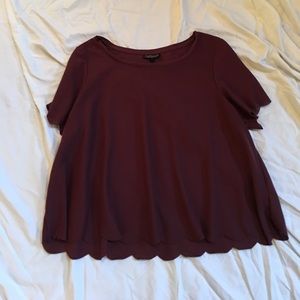 Topshop scalloped hem shirt