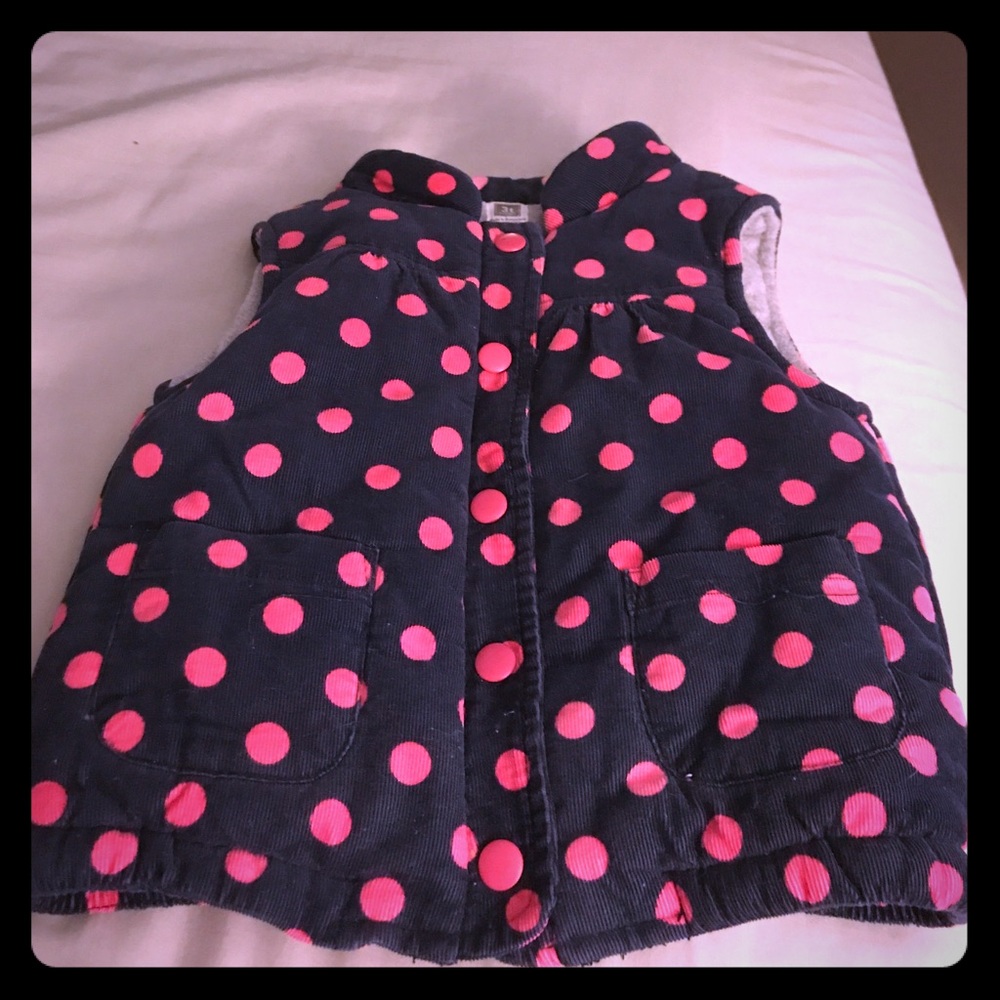 Girls Pink/Navy Corduroy Vest, Carter's, 3T, EUC