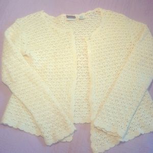 LL Bean large silk & wool knit cardigan sweater