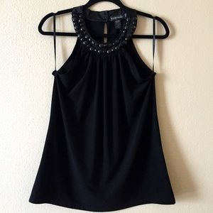 High neck embellished swing tank