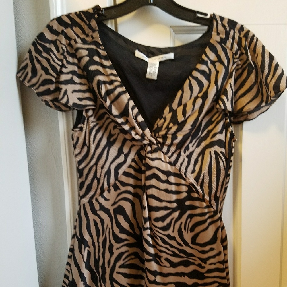DVF Diane Von Furstenberg Silk Top 4 Zebra Print