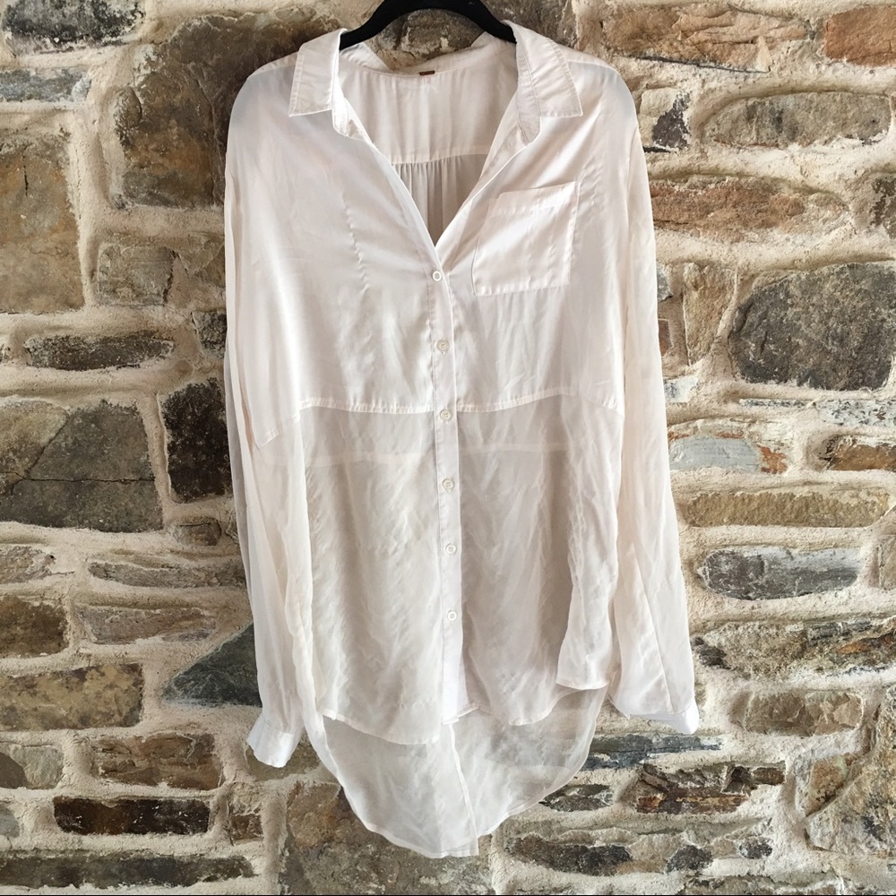 Free People sheer button down