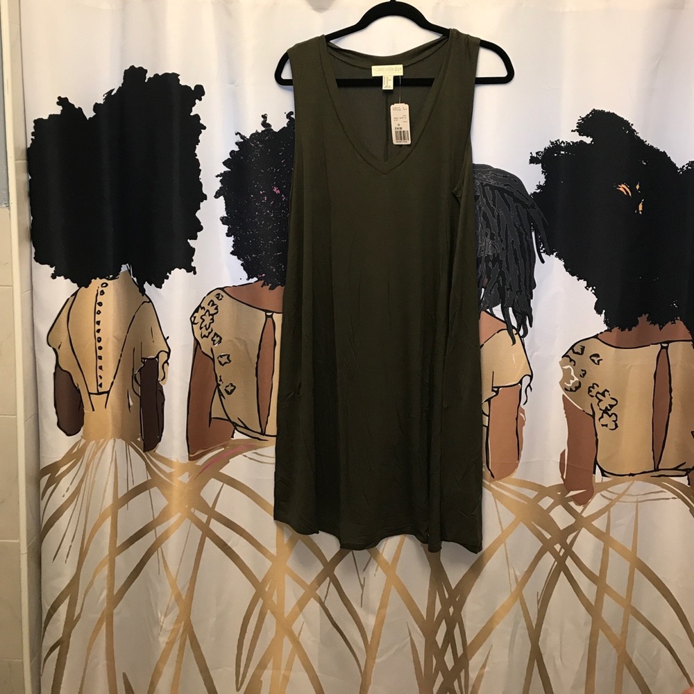 Olive color swing dress