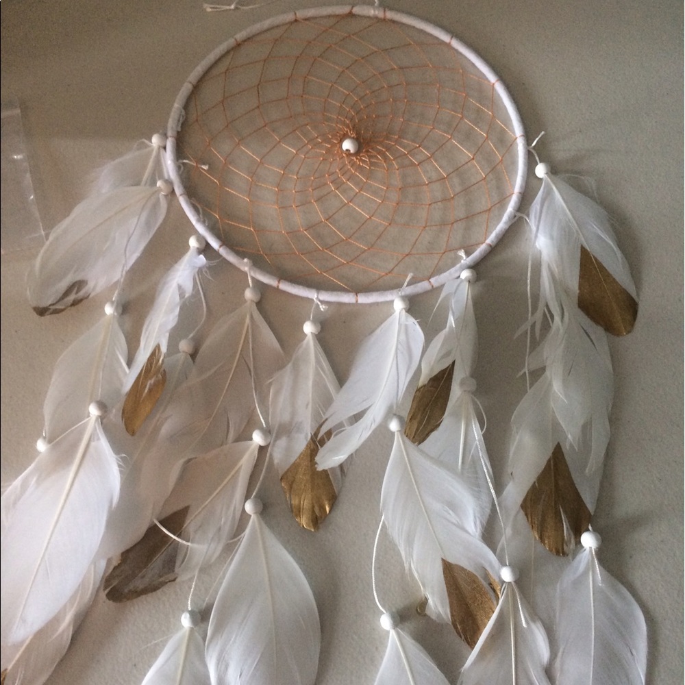 😇HANDCRAFTED DREAMCATCHER WHITE With GOLD
