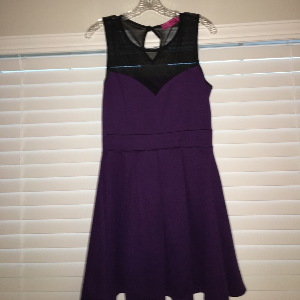 BOOHOO Purple Mesh Top Dress