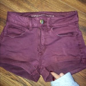 American eagle outfitters hi rise shortie shorts