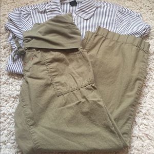Gap Maternity green khaki Capri pants