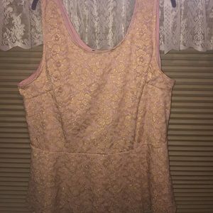 Super cute never worn pink and gold lace shirt
