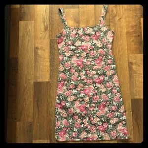 Gray and pink floral dress