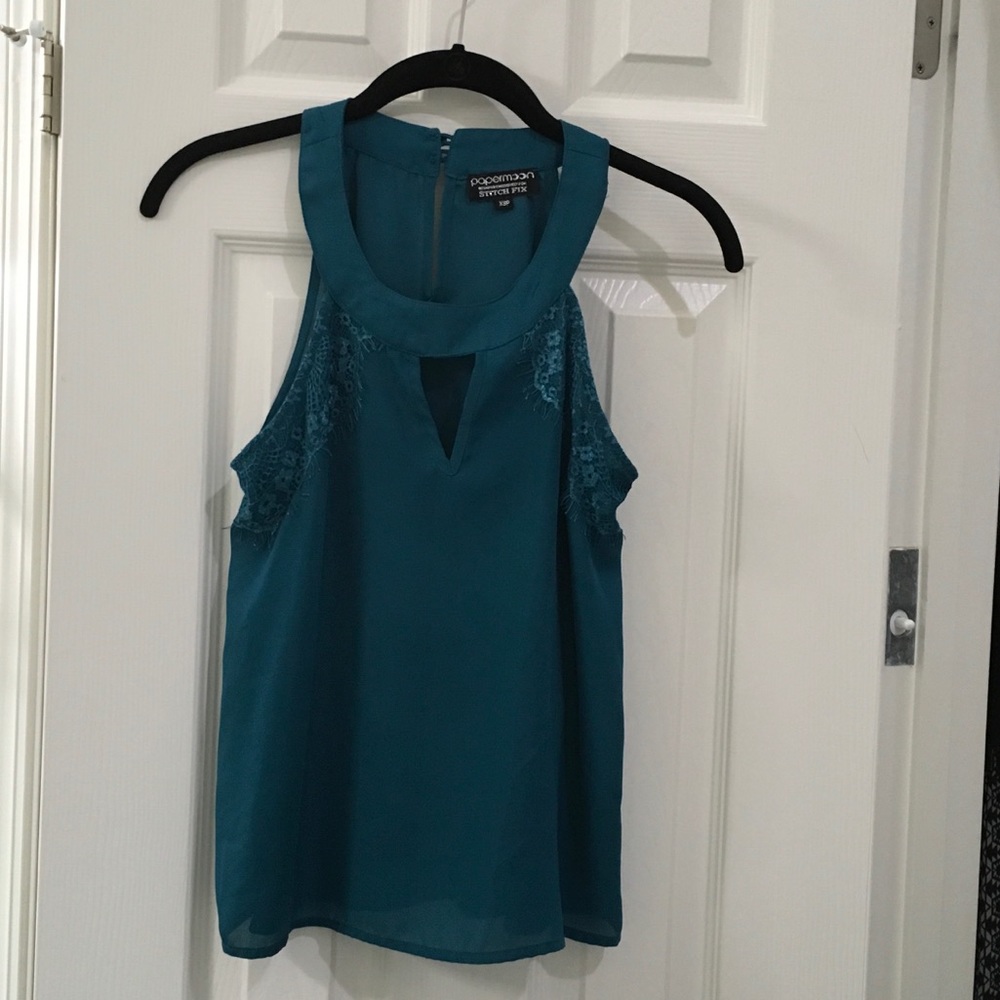 Teal halter top