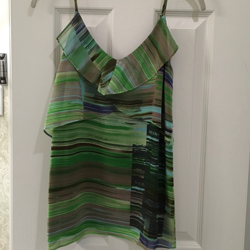 Green-multi colored tank Worn once