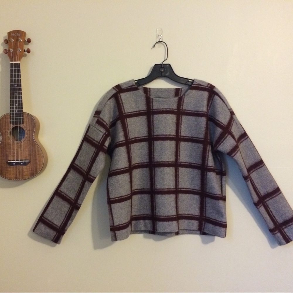 Madewell plaid pullover top, size xs