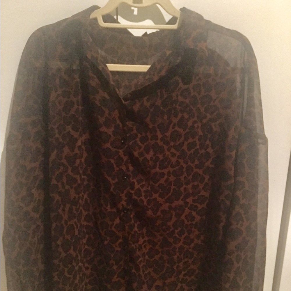 Sheer leopard print top.