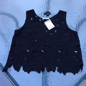 Acemi floral lace black crop top