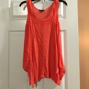 Coral pink Long flown tank top