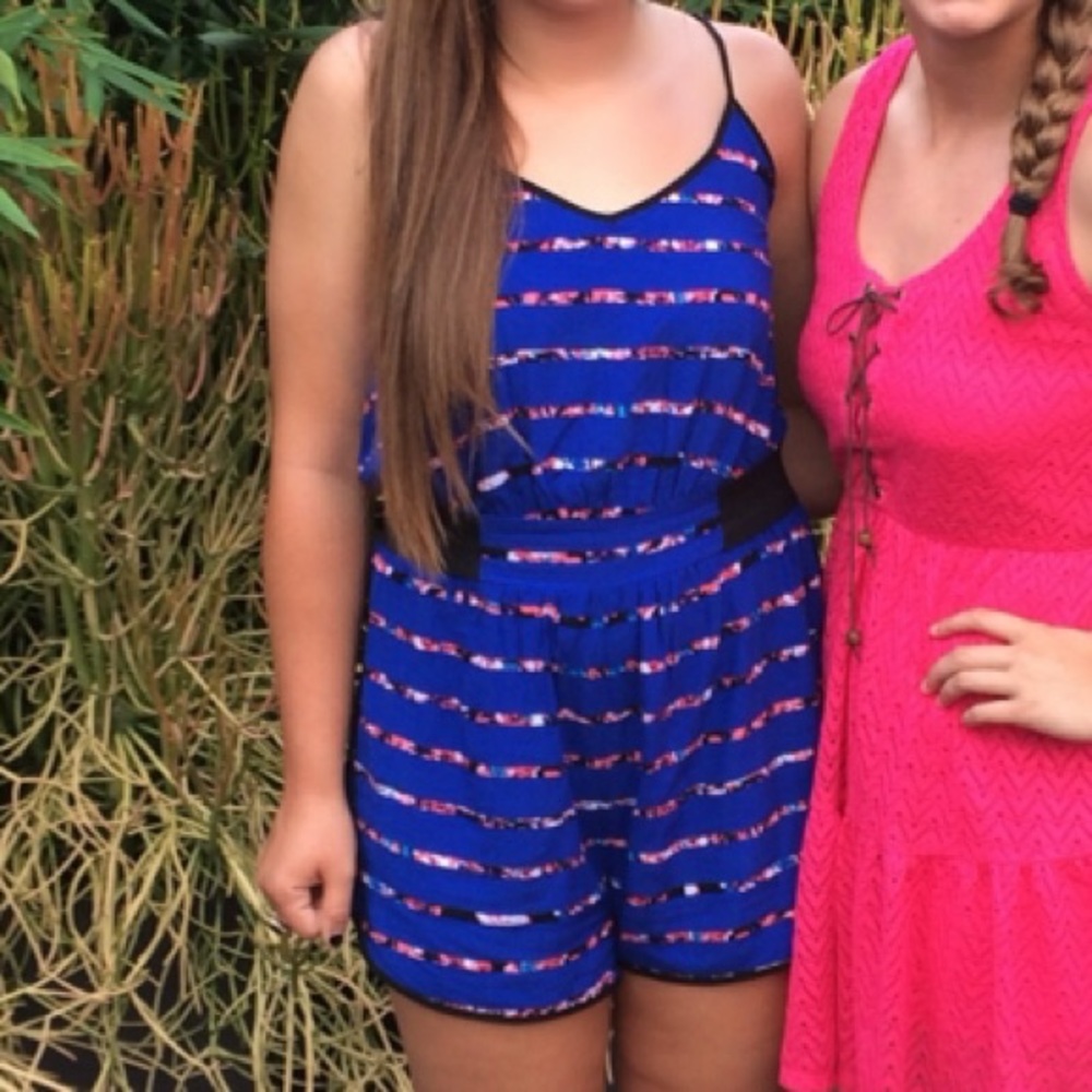 Blue Striped Romper Target