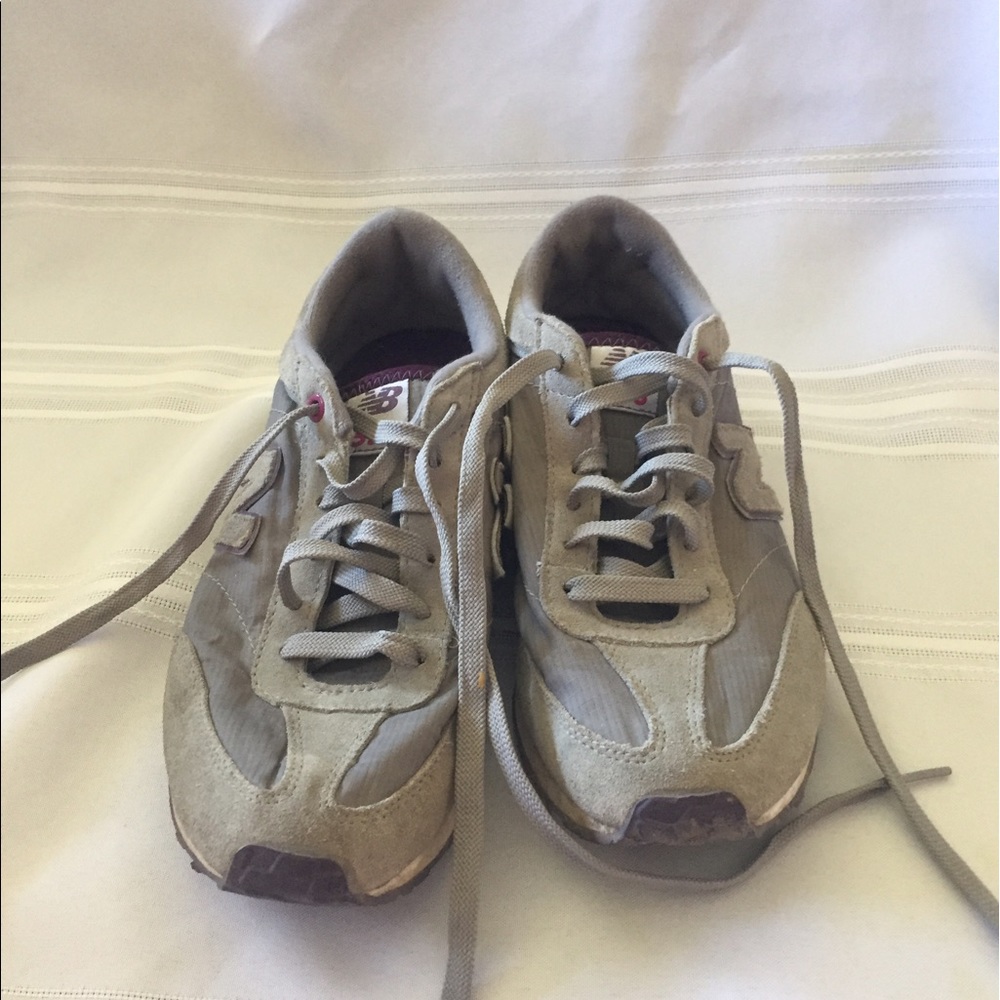 Grey and Purple New Balance Sneakers