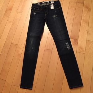 Abercrombie and Fitch super skinny dark wash jeans