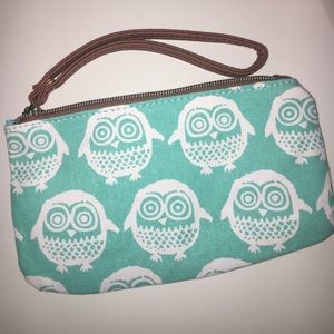 Teal Owl Wristlet