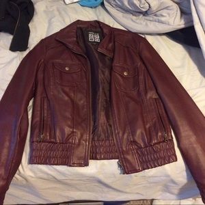 Pacsun Oxblood Faux Leather Jacket