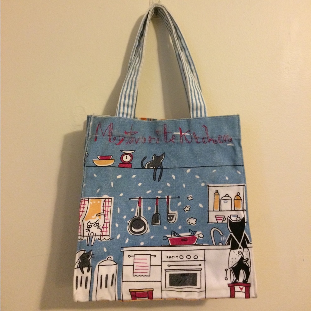 Cat kitchen canvas tote/shop bag