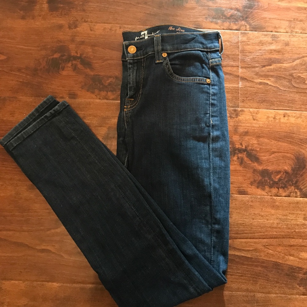 7 For All Mankind slim cigarette jean 26