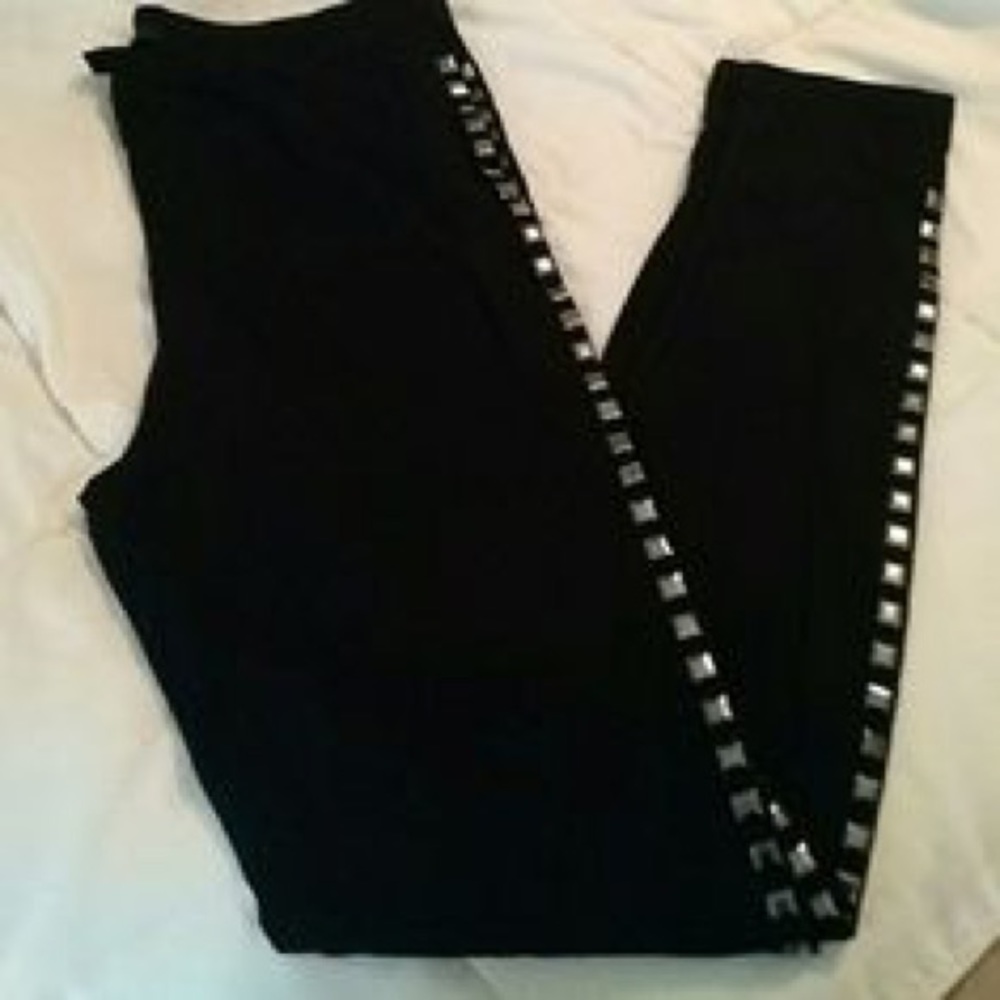 Forever 21 dark studded leggings