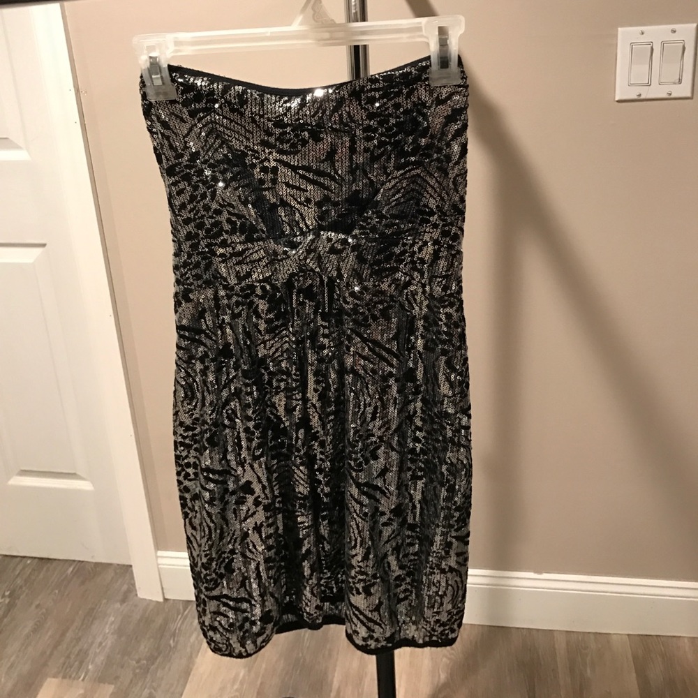 Strapless sequin dress