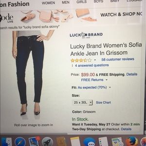 Lucky brand Sofia skinny