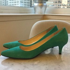 Talbots teal suede kitten heel shoes / 6M
