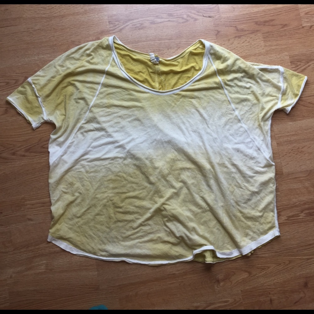 We The Free Free People Mustard Ombré Tee