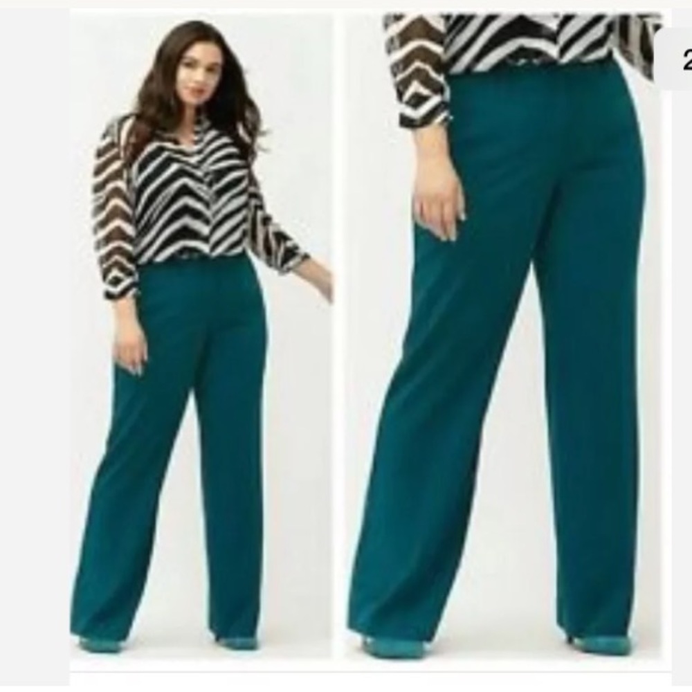 Lane Bryant Teal Trousers PLUS 24, 26, NWOT