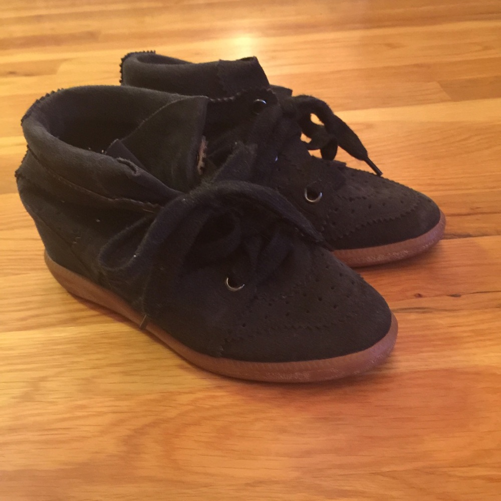 Isabel Marant Bobby Wedge Sneakers Anthracite Sz36