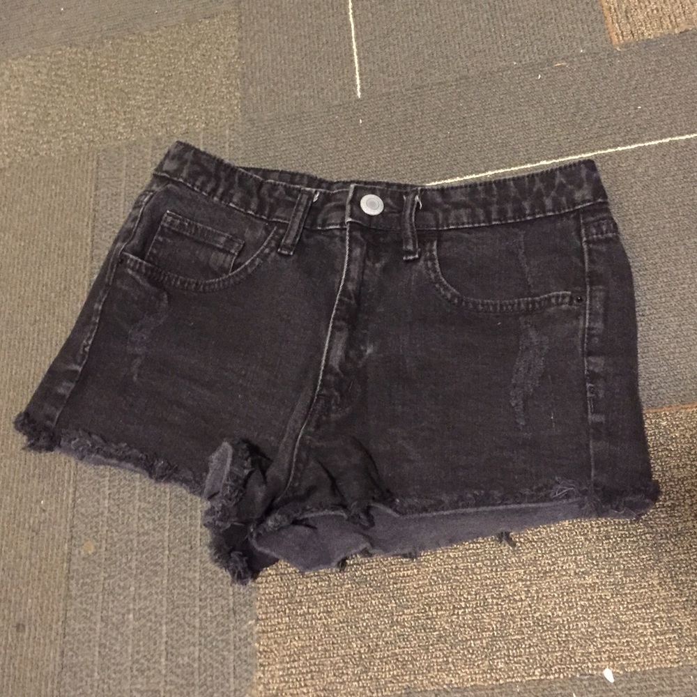 High waisted black shorts