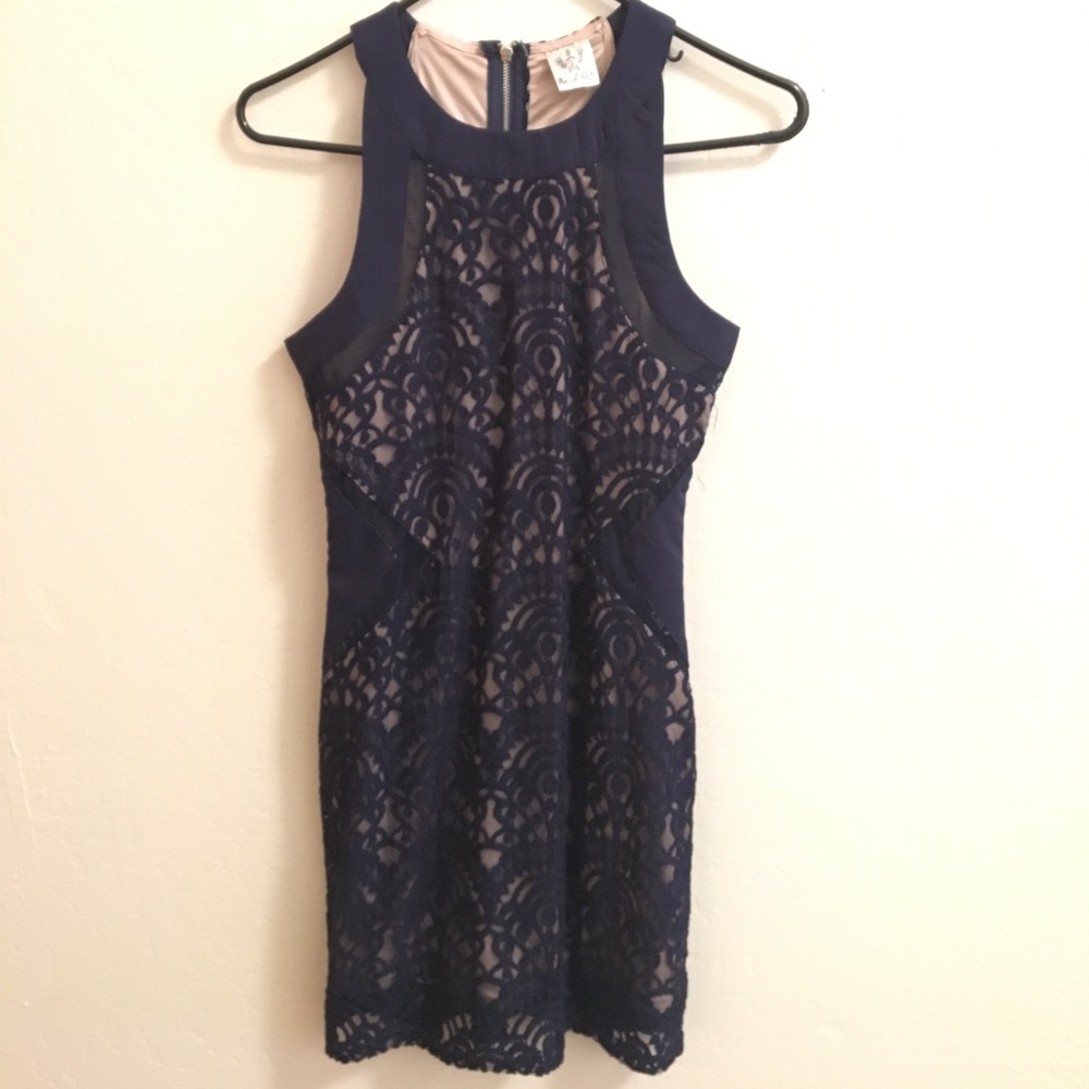 Mura Boutique Lace and Mesh navy dress size S