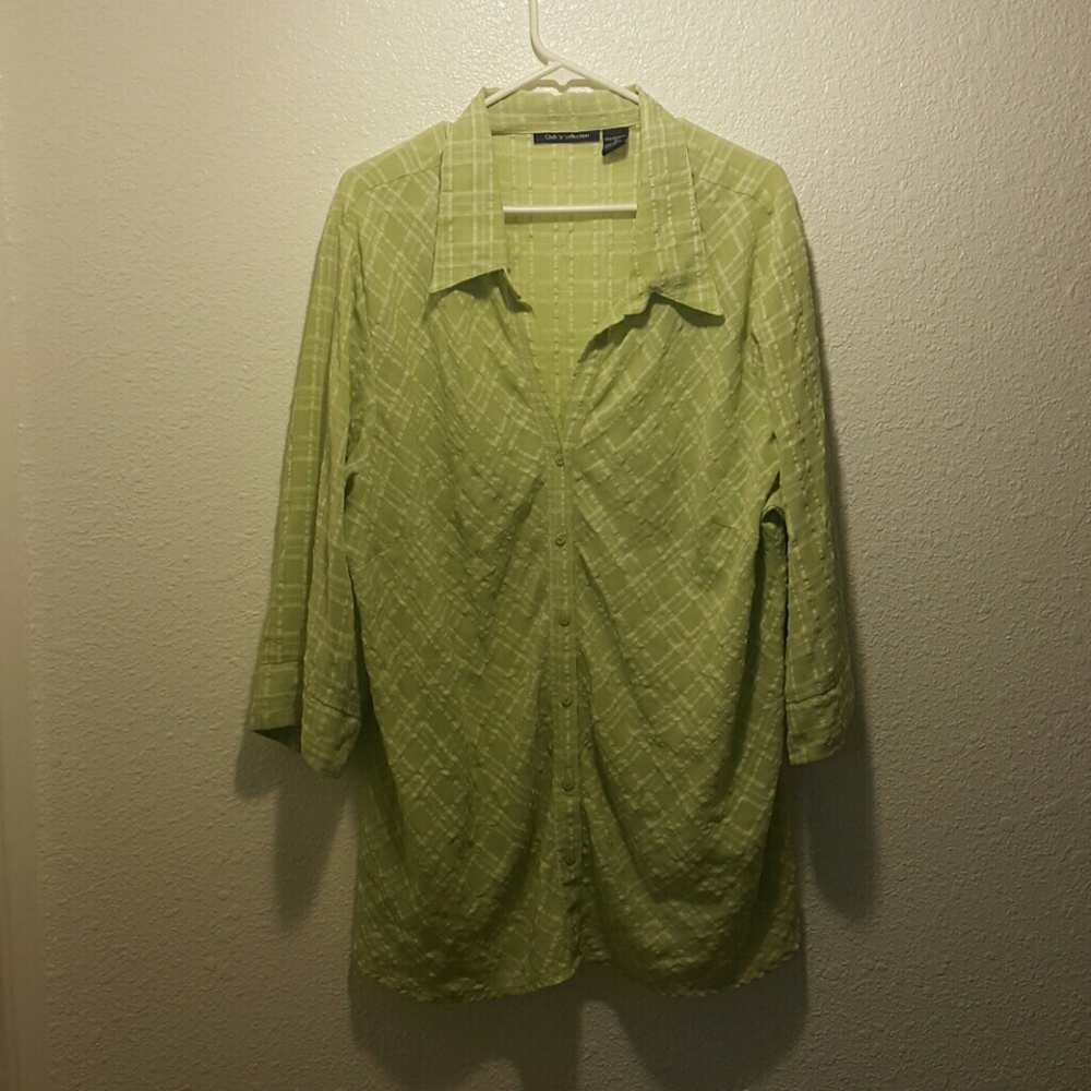 Club Z Collection lime green sheer blouse
