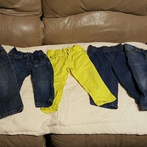 Lot of 5 boys jeans sz 12 to 18 month