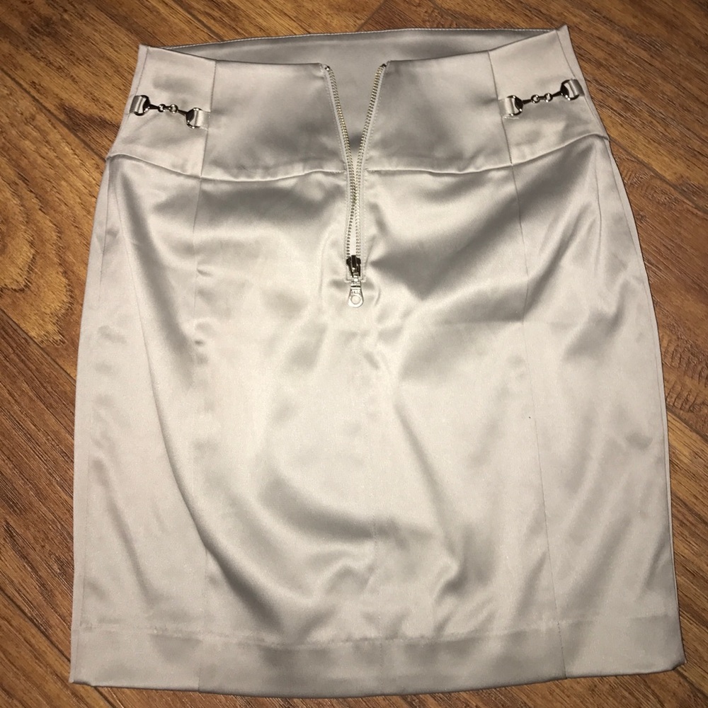 Gray silk skirt