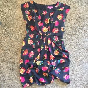 Betsey Johnson black and floral dress.