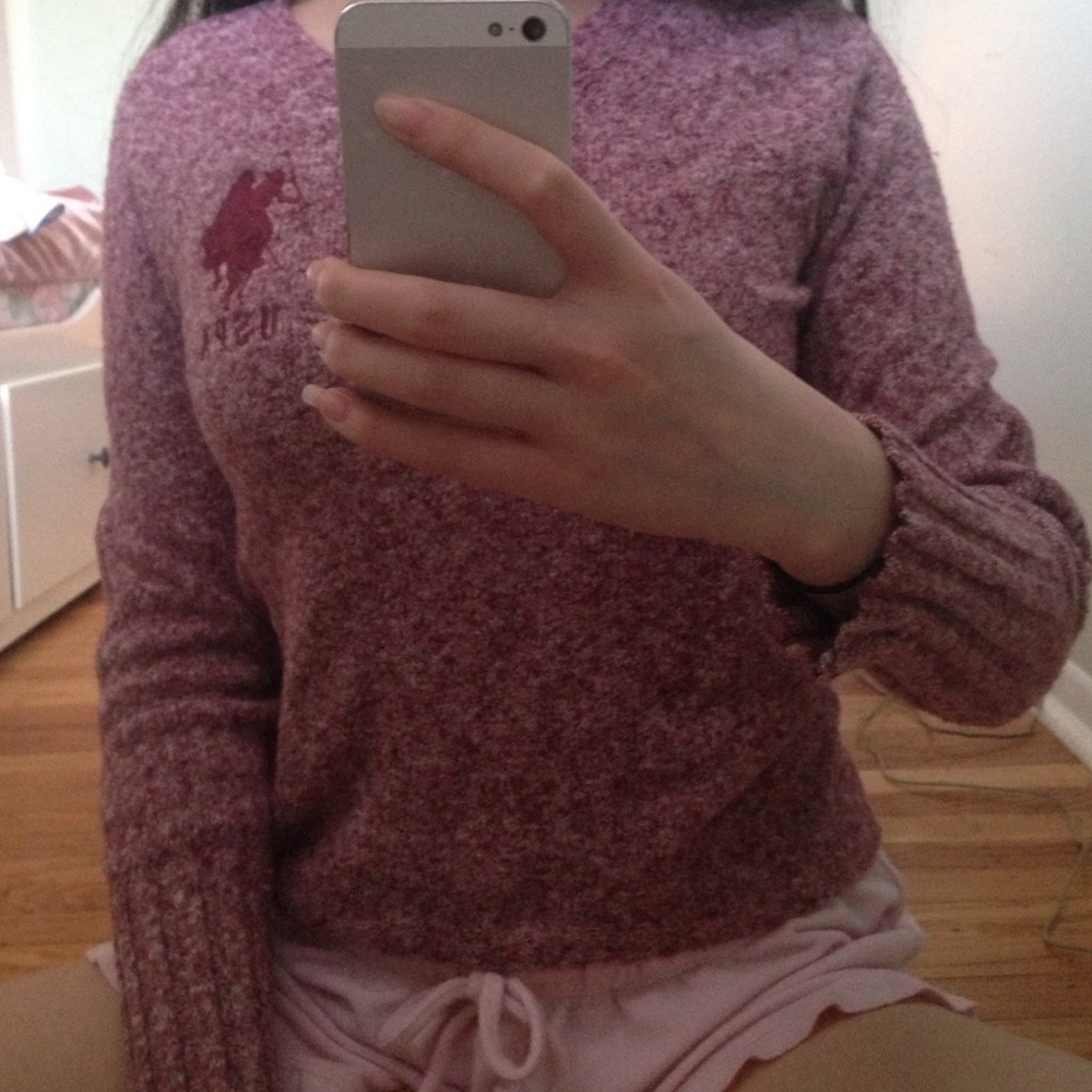 Marled Red Polo Sweater