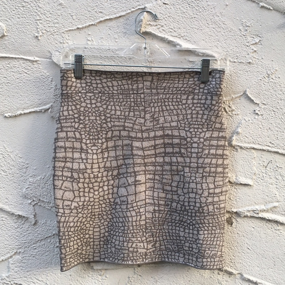 Alligator Print Bodycon Mini Skirt