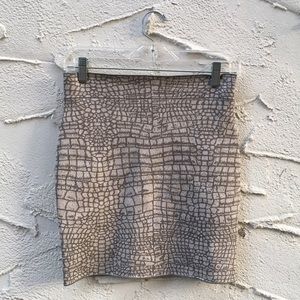 Alligator Print Bodycon Mini Skirt
