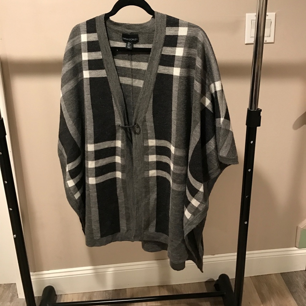 Plaid poncho